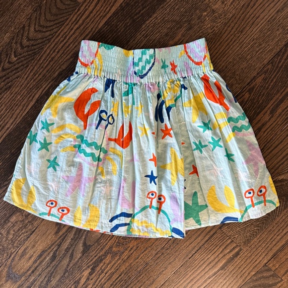 STELLA MCCARTNEY Kids Girls Printed Pleated Cotton Skirt 10Y - Picture 2 of 4